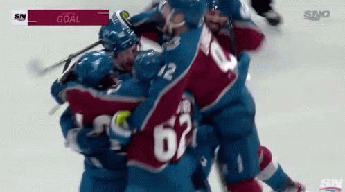Hockey Team Celebrates Goal with SN Logo