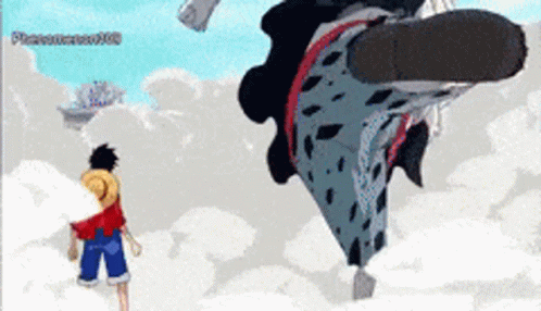 Hody Jones And Monkey D Luffy Fighting GIF