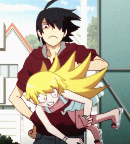 Hold Me Back Funny Bakemonogatari Shinobu Oshino GIF
