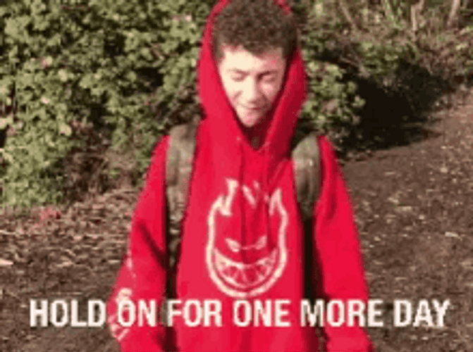 Hold On One More Day Boy Hoodie Singing GIF