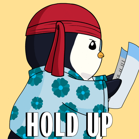 Hold Up Pudgy Penguin Not Finish In Reading GIF