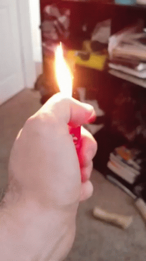 Holding A Lighted Lighter GIF