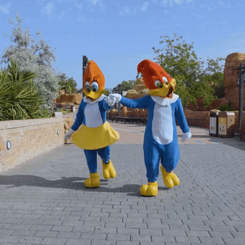 Holding Hands Woody Woodpecker Laugh GIF