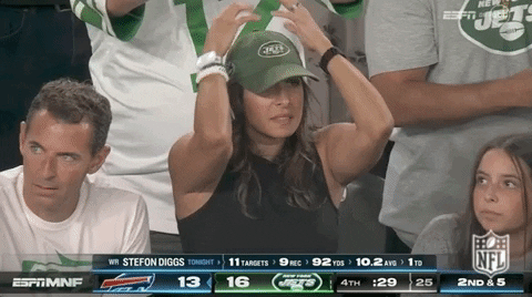Holding Her Head Worriedly Jets Fan GIF