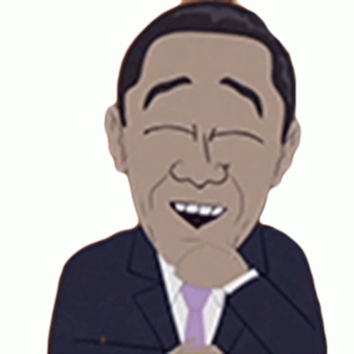 Holding In Laugh Barack Obama Cartoon GIF