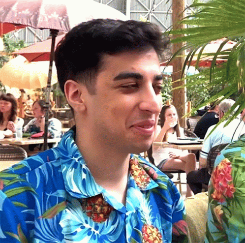 Holding In Laugh Man In Hawaiian Polo GIF
