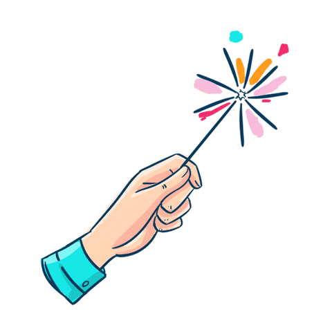 Holding One Stick Sparklers GIF
