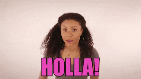 Holla Curly Haired Lady Hollering GIF