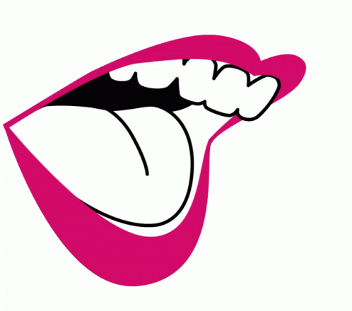 Hollering Pink Lips Animation GIF