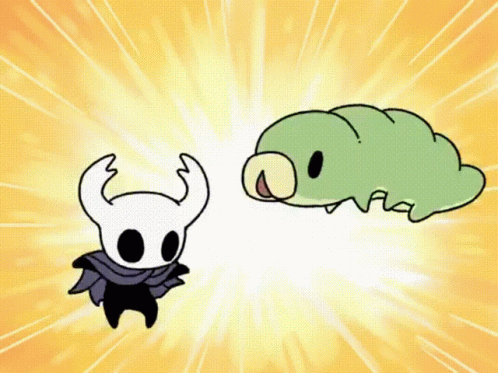 Hollow Knight And Grubs Jumping GIF