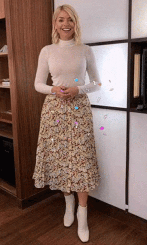 Holly Willoughby Wearing Skirt GIF