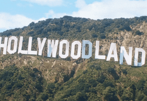 Hollywood Sign on Green Hillside