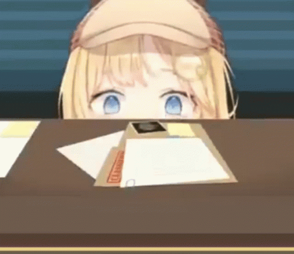 Hololive Cute Girl Peeks At The Table GIF