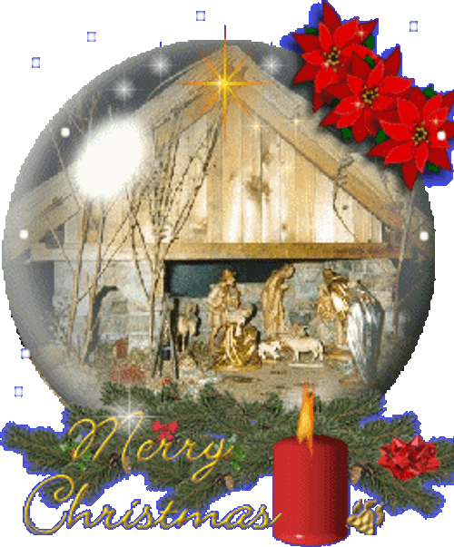 Holy Family Snow Globe Religious Christmas GIF