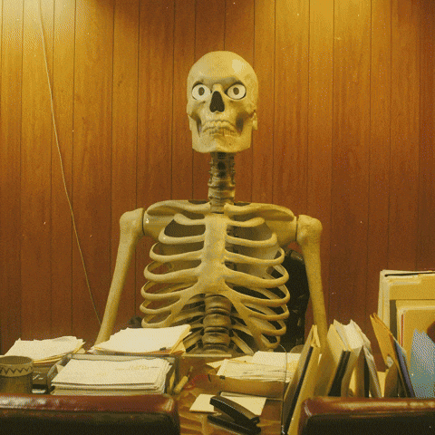 Holy Moly Meme Skeleton Stand GIF