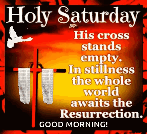 Holy Saturday Cross Empty World Waits Resurrection