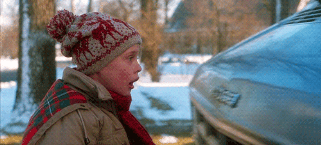 Home Alone Kevin Almost Hit By Car GIF