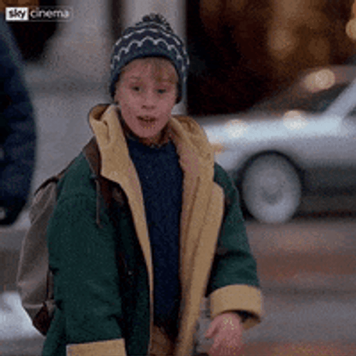 Home Alone Kevin Celebrating On Street GIF
