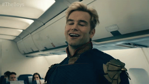 Homelander Laughing Inside Plane GIF
