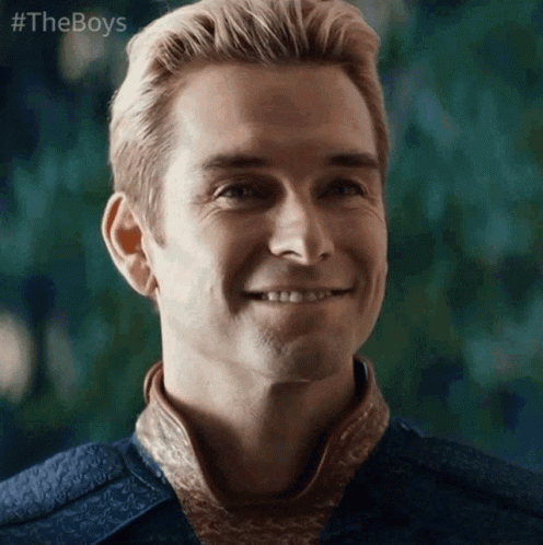 Homelander Milk Smile Then Serious GIF