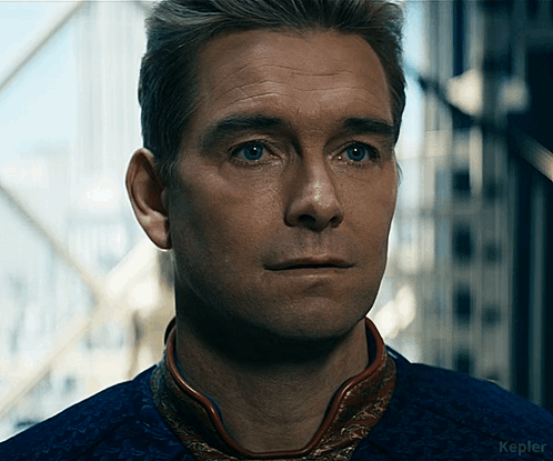 Homelander Milk Tilts Head GIF