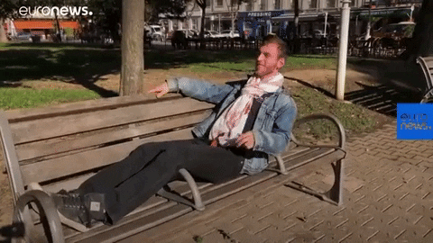 Homeless Guy Sleeping Bench France GIF
