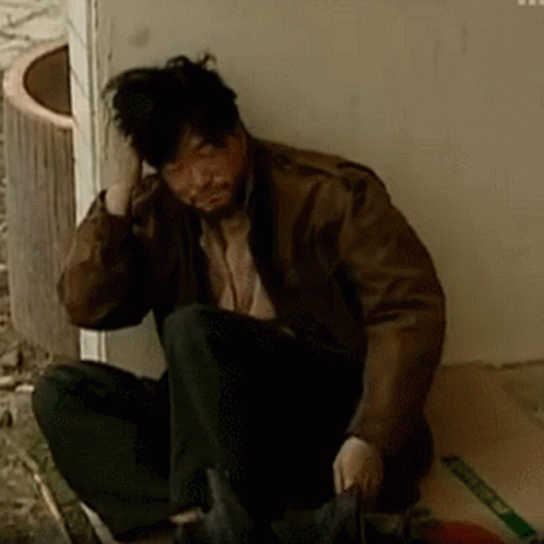 Homeless Korean Beggar Scratching Head GIF