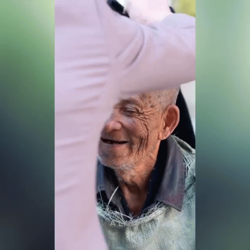 Homeless Old Man Happy Help GIF