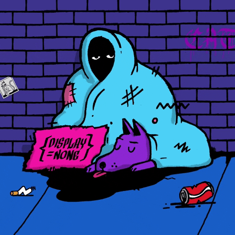 Homeless Person With Dog Street Animation GIF