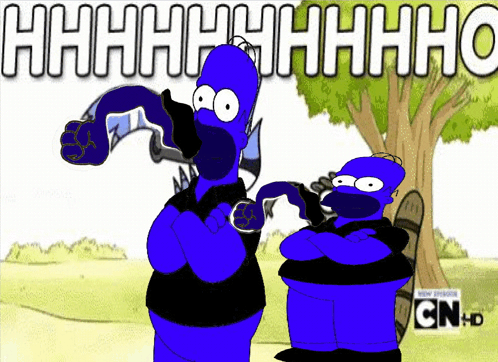 Homer And Bart Simpson With CN HD Logo GIF