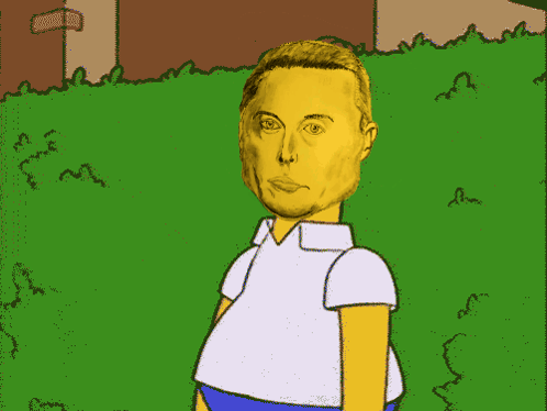 Homer And Elon Musk Hiding GIF