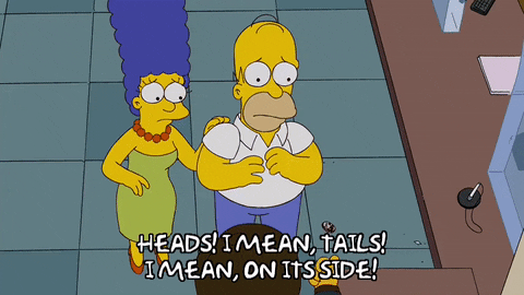 Homer And Marge Simpson Coin Flip GIF