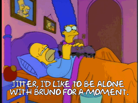 Homer and Marge Simpson Saying Jitter I Would Like To Be Alone With Bruno
