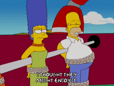 Homer And Marge Simpsons Tied Up GIF