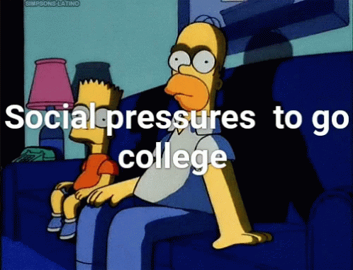 Homer Bart Simpson Social Pressure To Go College GIF