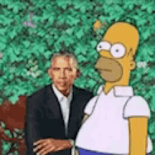 Homer Bush Hiding With President Barack Obama Picture GIF