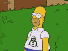 Homer Bush Simpson Wearing Printed Polo GIF