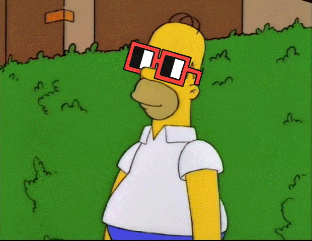Homer Bushes Falling Sunglasses GIF