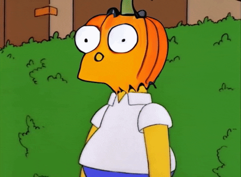 Homer Bushes Halloween Pumpkin Head GIF
