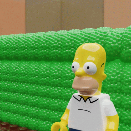 Homer Bushes Lego Meme Disappear GIF