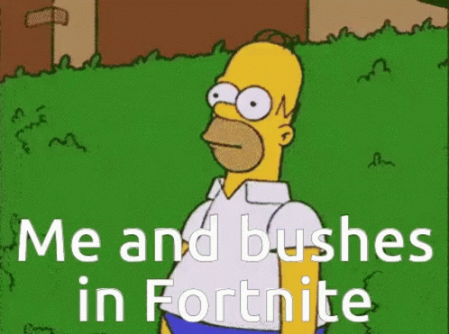 Homer Bushes Me In Fortnite GIF