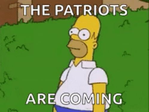Homer Bushes The Patriots Are Coming GIF