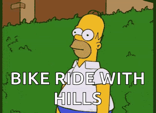 Homer Disappearing Bike Ride With Hills GIF