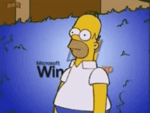 Homer Disappearing Computer Screen GIF