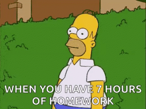 Homer Disappearing When You Have Seven Hours Of Homework GIF