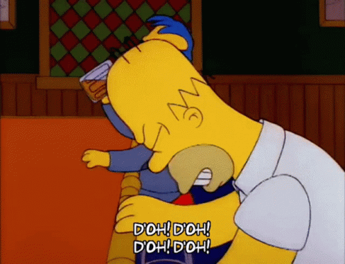 Banging His Head Homer Doh GIF