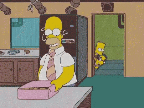 Homer Doh Eating Donuts GIF