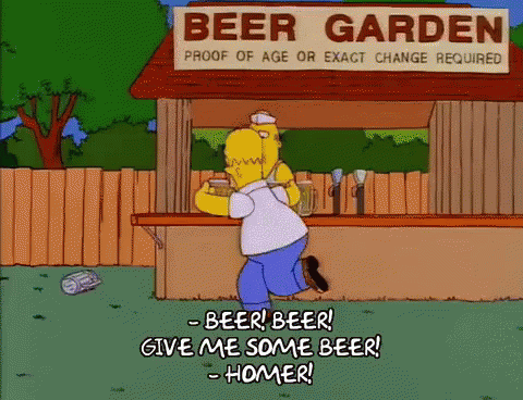 Homer Drooling Beer Bathing While Running GIF