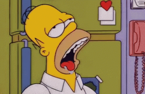 Homer Drooling While Looking On His Tongue GIF