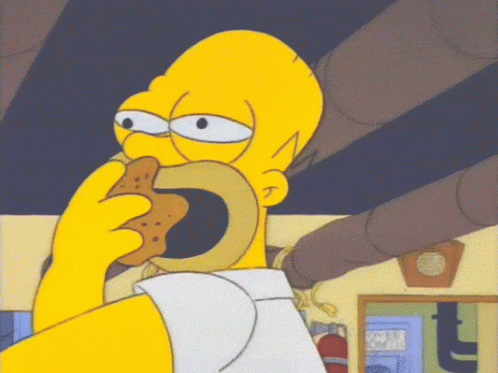 Homer Simpson Chomping On Cookies GIF